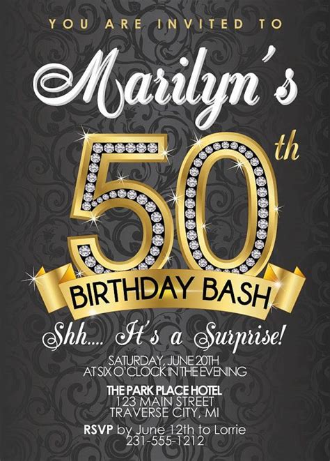 50th birthday invitations free